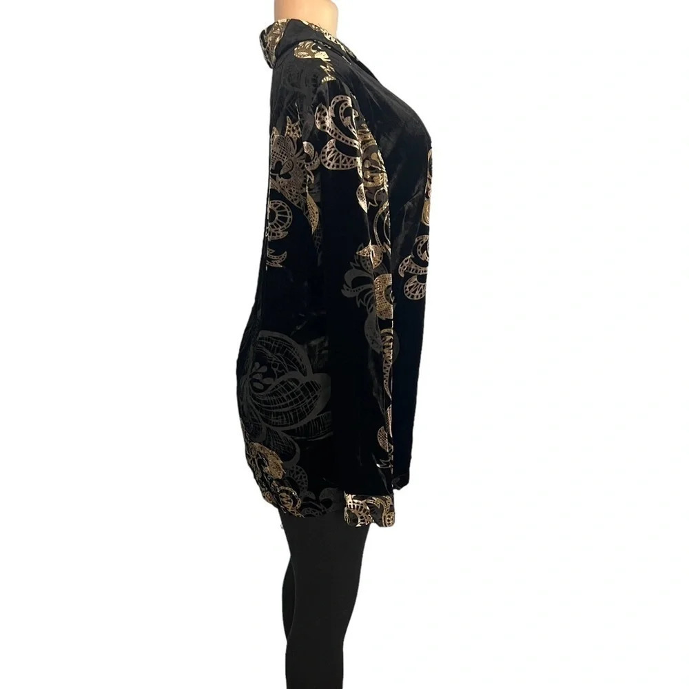 Pendleton Vintage Black Velvet Long Sleeve Button Down Blouse - Picture 9 of 11